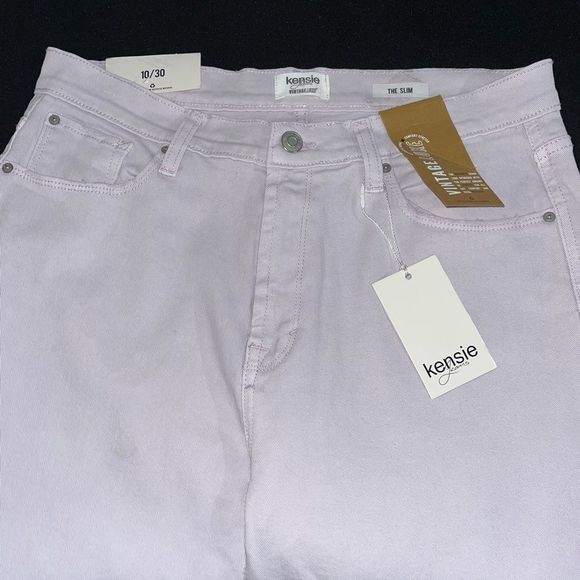 Kensie size 10/30 lilac denim slim fit with raw edge hem NWT - Picture 9 of 14